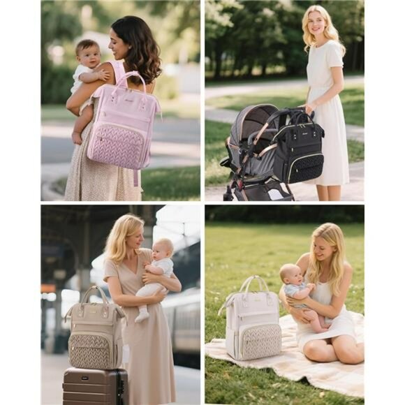 Large Diaper Bag Backpack Waterproof Baby Travel Backpack with Changing Station - Picture 6 of 7